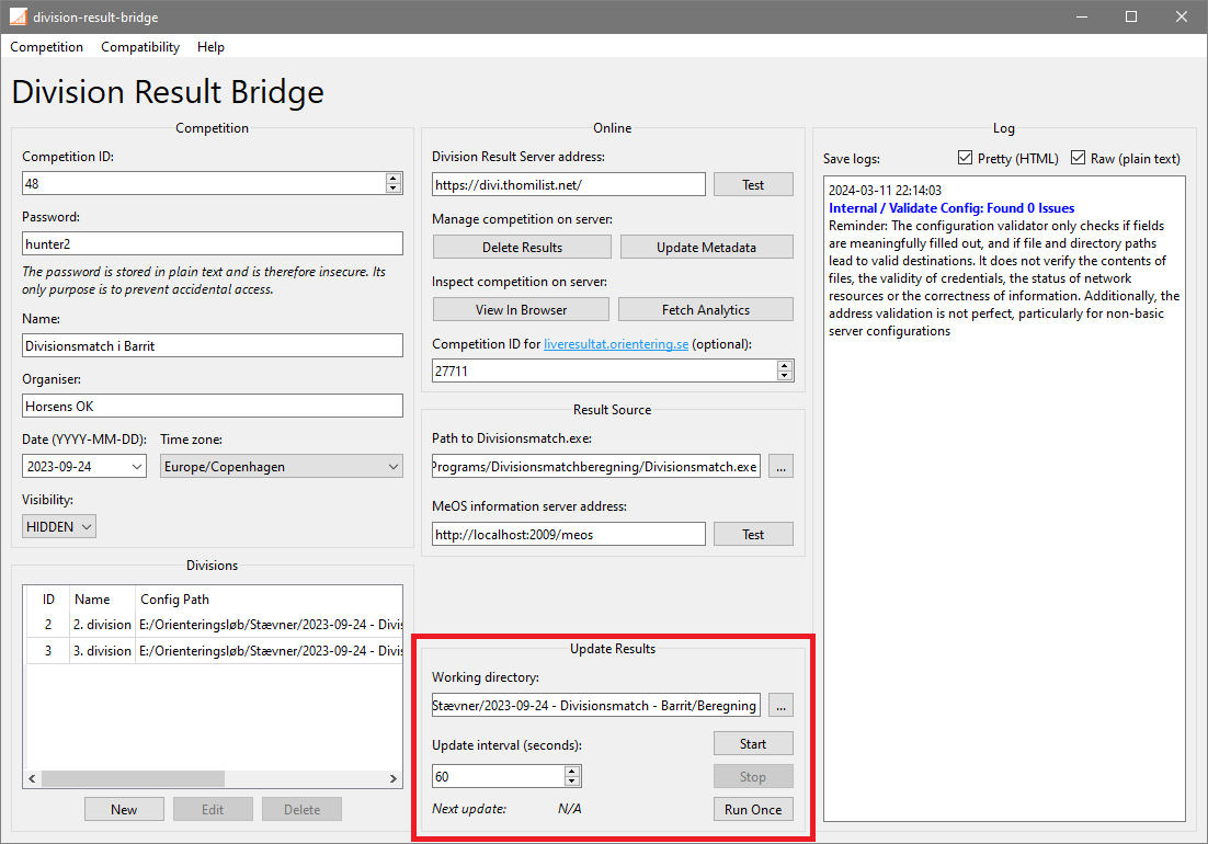 The main program interface with the <span class="named">Update Results</span> pane highlighted.